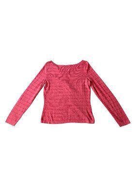 Ann Taylor Pink Long Sleeve Sweater Silk Cotton Cashmere Blend Medium